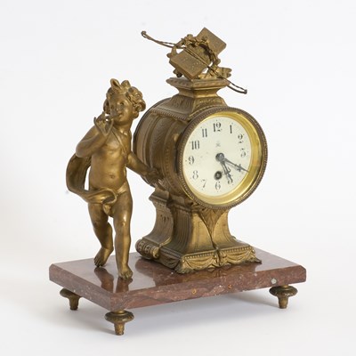 Lot 347 - Gilt-Bronze and Marble Mantel Clock