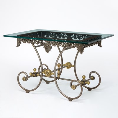 Lot 166 - French Brass and Steel Baker's Table