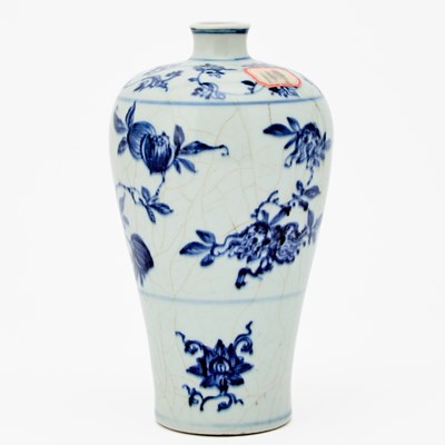Lot 193 - A Chinese Blue and White Ming-Style Porcelain Meiping