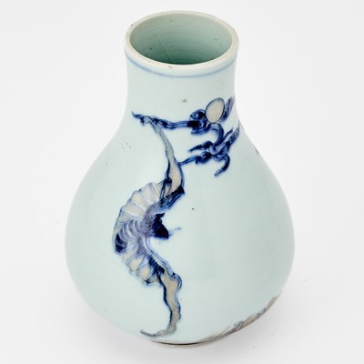 Lot 247 - A Chinese Blue and Copper Red Decorated Porcelain Vase