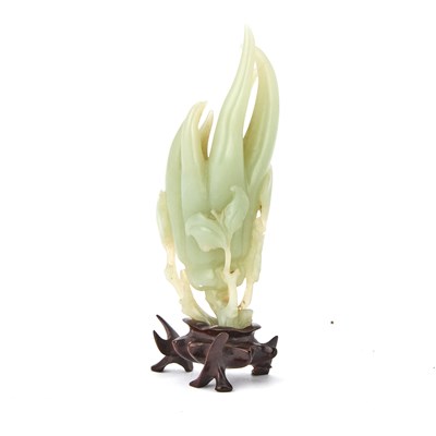 Lot 533 - A Chinese Celadon Jade Carving of a Citron