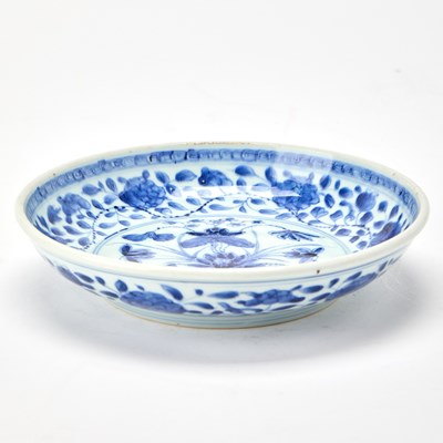Lot 186 - A Chinese Blue and White Porcelain ‘Lotus’ Dish