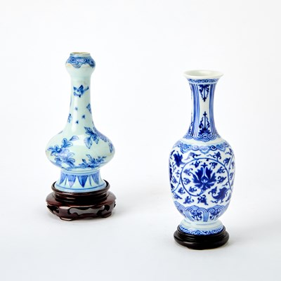 Lot 438 - Two Diminutive Chinese Blue and White Porcelain Vases