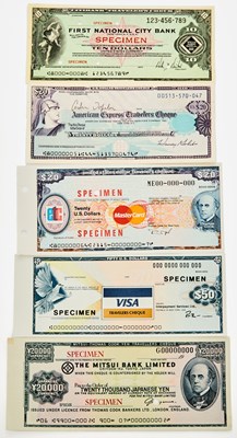 Lot 217 - Multiple Countries. Group of Traveler's Check Specimens. Mint State.