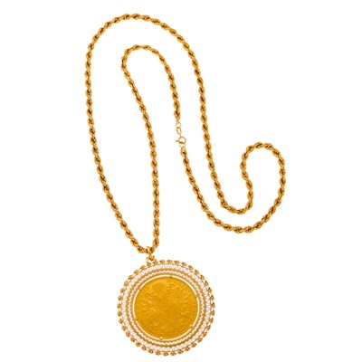 Lot 1214 - Gold Coin Pendant with Chain Necklace