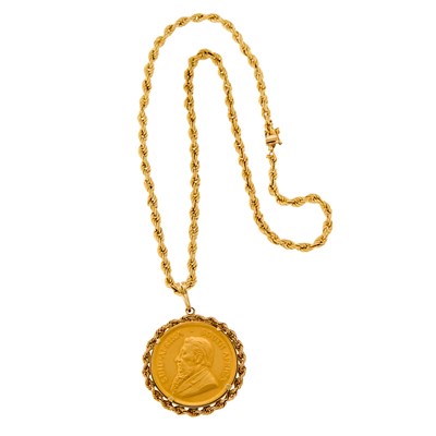 Lot 1221 - Gold Coin Pendant with Chain Necklace
