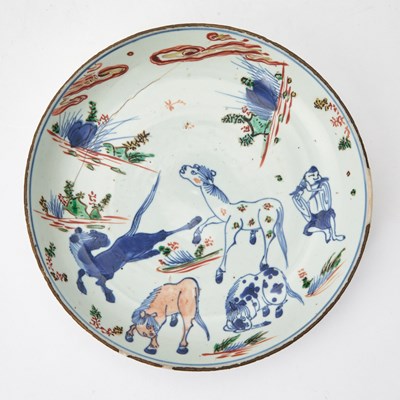 Lot 180 - A Chinese Wucai Porcelain Plate