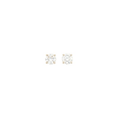 Lot 94 - Pair of Low Karat White Gold and Diamond Stud Earrings