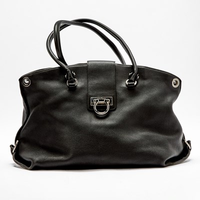 Lot 131 - Salvatore Ferragamo Black Leather Bag