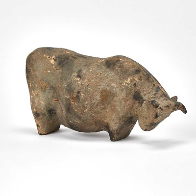 Lot 122 - Japanese Cast Metal Figure of an Ox