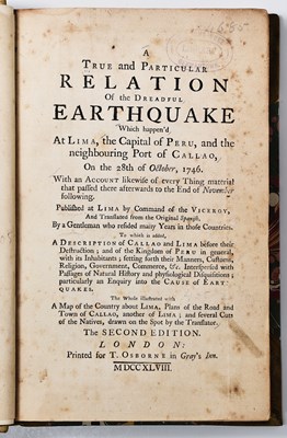 Lot 148 - An account of the 1746 earthquake in Lima