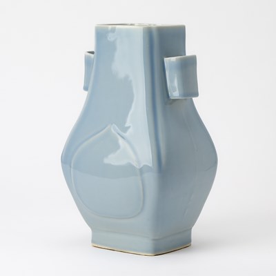 Lot 244 - A Chinese Clair-de-lune Glazed Porcelain Vase, Fanghu