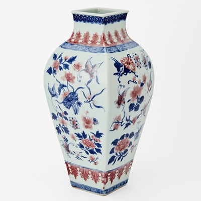 Lot 233 - A Chinese Blue and Copper Red Porcelain Vase