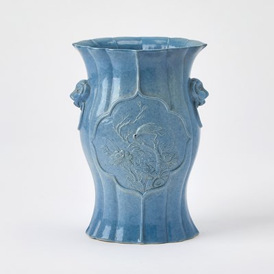 Lot 498 - A Chinese Blue Glazed Porcelain Vase
