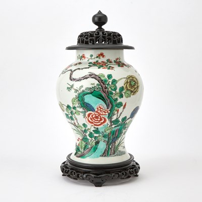 Lot 470 - A Chinese Famille Verte Porcelain Baluster Jar