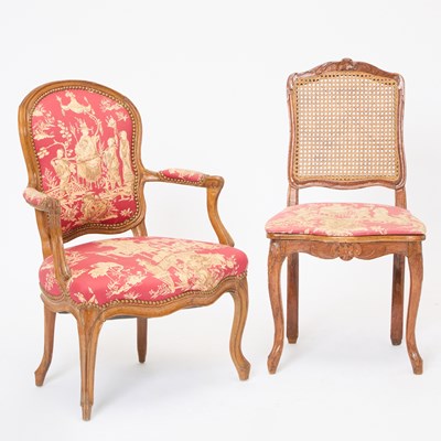 Lot 134 - Louis XV Upholstered Beechwood Fauteuil