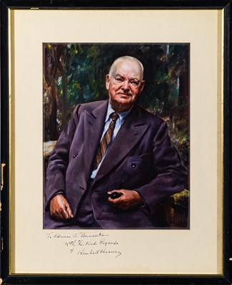 Lot 21 - Herbert Hoover inscribed portrait