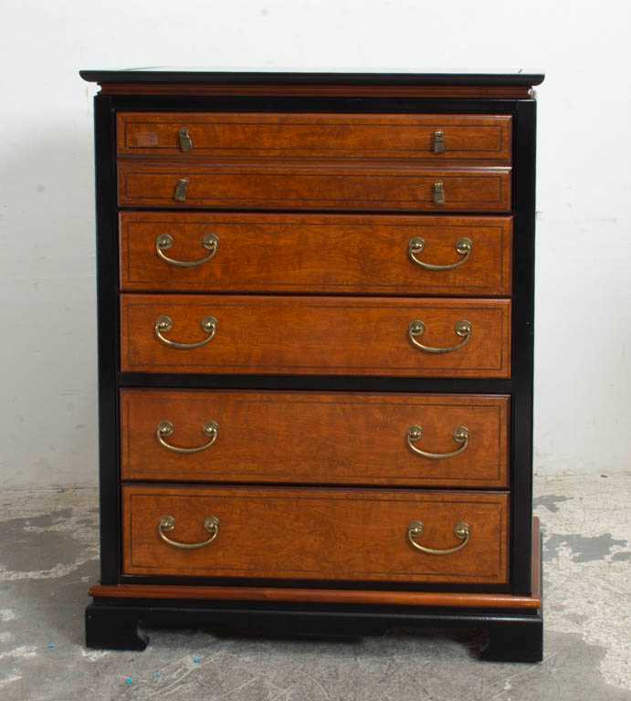 Lot 43 - Asian Inspired Ebonized Tall Chest of Drawers