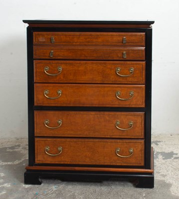 Lot 43 - Asian Inspired Ebonized Tall Chest of Drawers