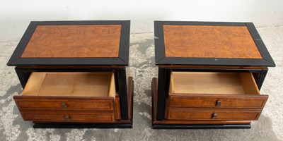 Lot 42 - Pair of Asian Inspired Ebonized Nightstands