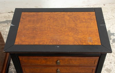 Lot 42 - Pair of Asian Inspired Ebonized Nightstands