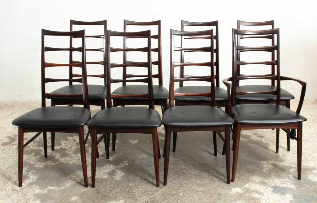 Lot 47 - Set of Eight Mid Century Modern Dining Chairs