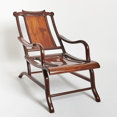 Lot 383 - A Chinese Hardwood Moon Gazing Chair