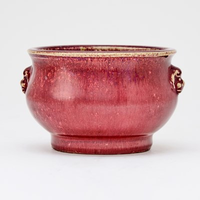 Lot 208 - A Chinese Flambe Glazed Porcelain Censer