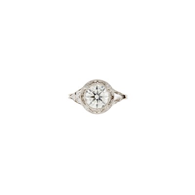 Lot 1221 - Platinum and Diamond Ring