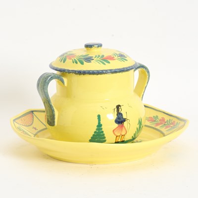 Lot 4 - Quimper Lidded Pot and Tray