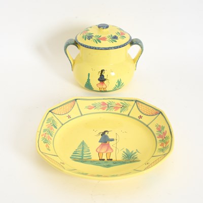 Lot 4 - Quimper Lidded Pot and Tray