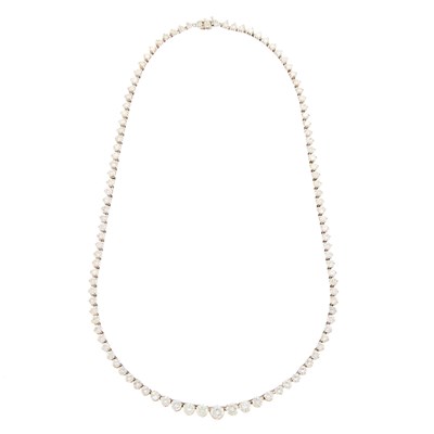 Lot 1289 - White Gold and Diamond Necklace