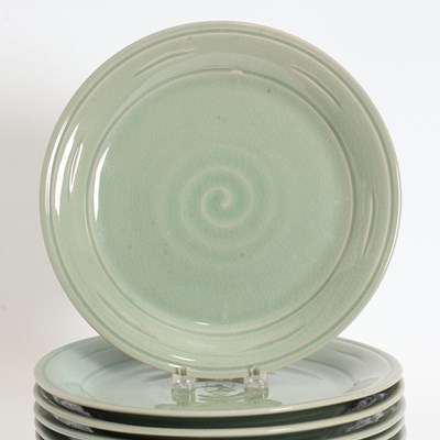 Lot 10 - Set of Eleven Celadon Dinner Plates