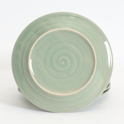 Lot 10 - Set of Eleven Celadon Dinner Plates