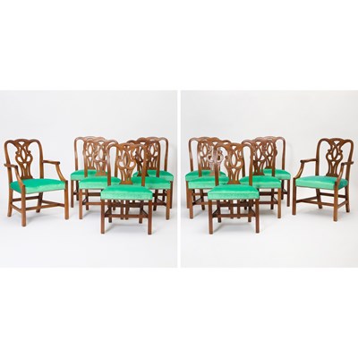 Lot 194 - Set of Twelve George III Style Mahogany Dining Chairs