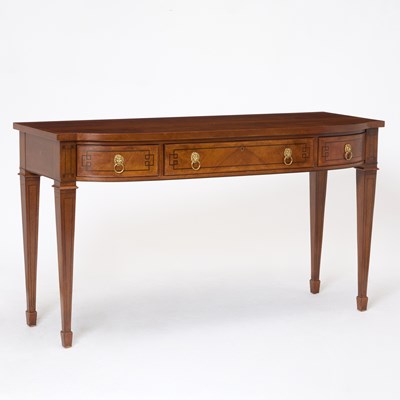 Lot 188 - Baker Regency Style Ebony Inlaid Mahogany Serving Table