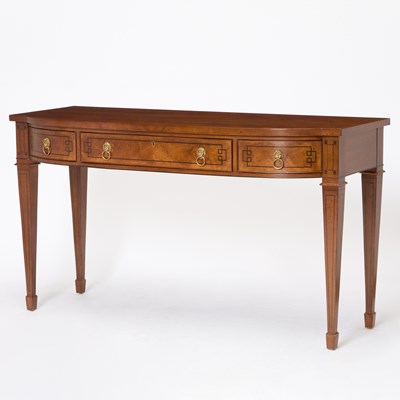 Lot 188A - Baker Regency Style Ebony Inlaid Mahogany Serving Table