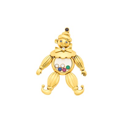 Lot 3 - Chopard Gold, Rock Crystal, Diamond and Gem-Set 'Happy Diamond' Clown Pendant