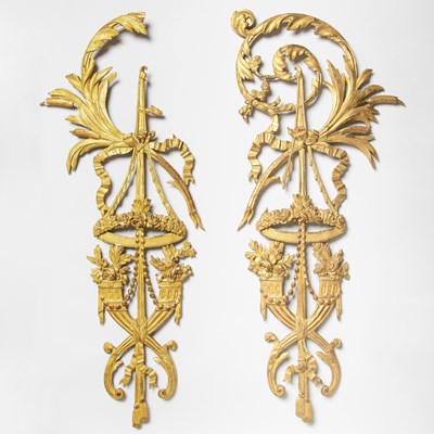Lot 192 - Pair of Louis XVI Style Giltwood Wall Appliques