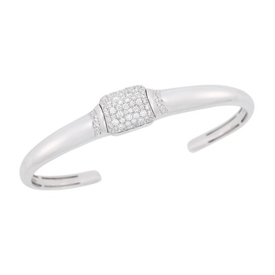 Lot 47 - Bulgari White Gold and Diamond Bangle Bracelet