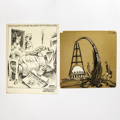 Lot 23 - Two original American political cartoons