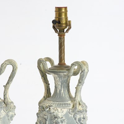 Lot 15 - Pair of Painted Metal Urns