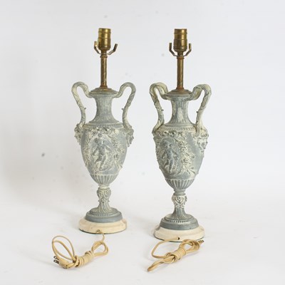 Lot 15 - Pair of Painted Metal Urns