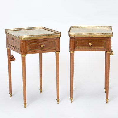 Lot 225 - Pair of Louis XVI Bronze Mounted Fruitwood Side Tables