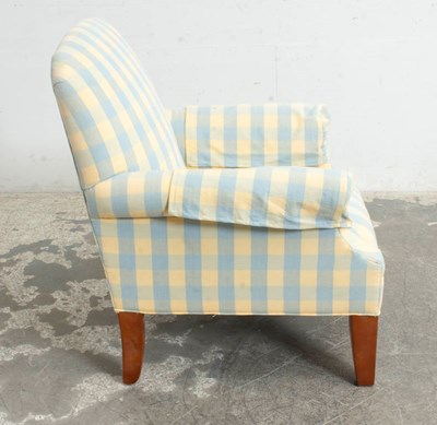 Lot 34 - Gingham Upholstered Lounge Chair