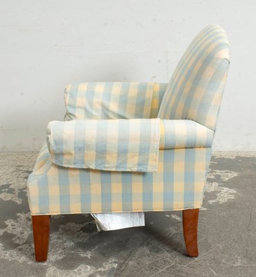 Lot 34 - Gingham Upholstered Lounge Chair