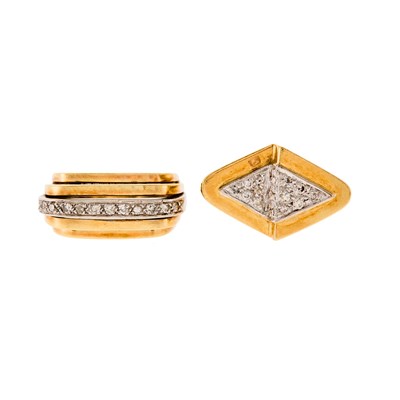 Lot 1244 - Two Two-Color Gold and Diamond Rings