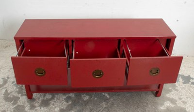 Lot 39 - Asian Style Red Painted File Cabinet