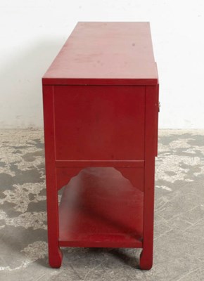 Lot 39 - Asian Style Red Painted File Cabinet