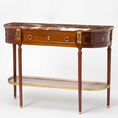 Lot 207 - Louis XVI Style Gilt-Bronze Mounted Mahogany Console Desserte